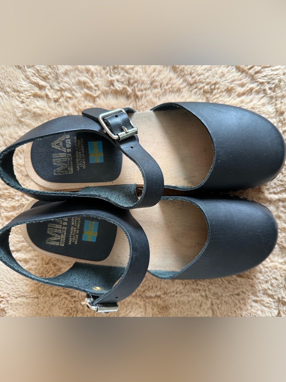 MIA Namby Wooden Leather Back Strap Clog Sandals - 7.5 EUR 38 - Picture 2 of 7